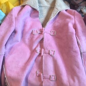 Pink suede coat